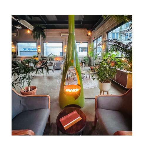 Restaurant mounted dual opening indoor avocado Natural gas Modfire bonfire