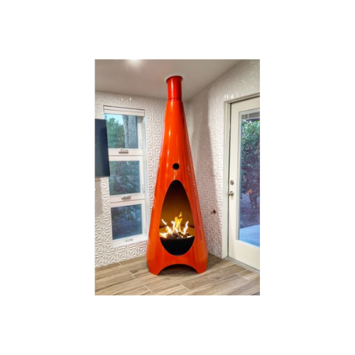 One-sided single opening indoor mounted Cayenne Natural gas Modfire bonfire