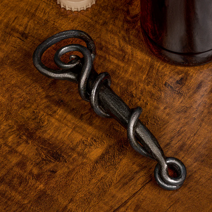 Cowboy Cauldron Bottle Opener – Handcrafted by Skilled Blacksmiths | Functional Art with Leather Lanyard