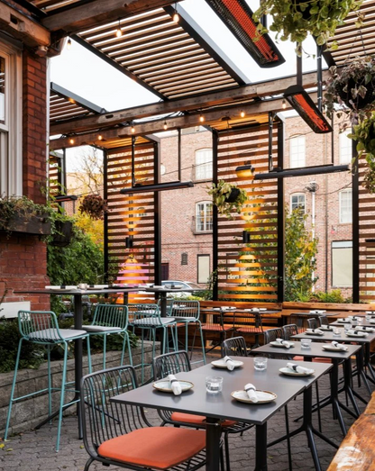 Outdoor restaurant ceiling hanged 3000 Watts black bromic tungsten smart-heat electric heater