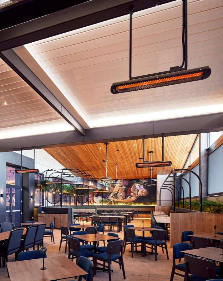 Outdoor restaurant ceiling hanged 3000 Watts black bromic tungsten smart-heat electric heater
