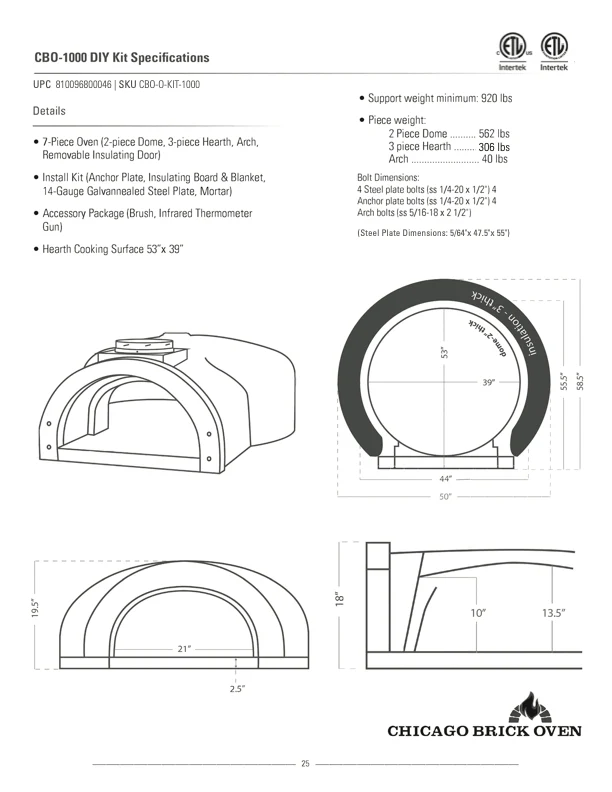 Technical drawings of CBO-1000 DIY KIT