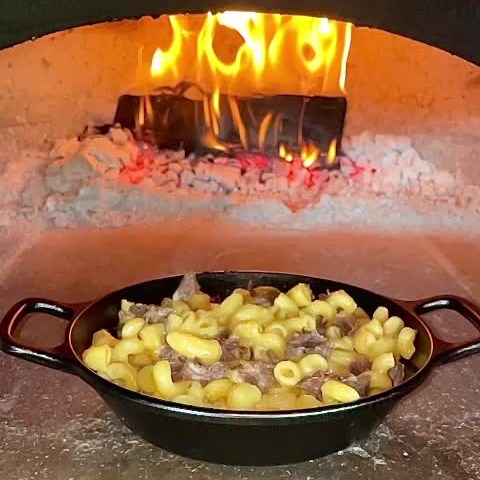 Cooking inside CBO-750 tailgater pizza oven 