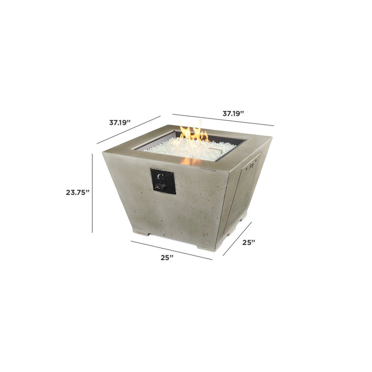 Cove Square Gas Fire Pit Bowl, Fire Pit Bowl, concrete base, 