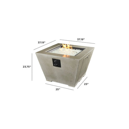 Cove Square Gas Fire Pit Bowl, Fire Pit Bowl, concrete base, 