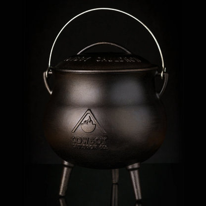 Chuckwagon Cook Pot - Versatile Enamel Coated Open-Fire Cookware, Rust-Resistant, Easy to Clean, Perfect for Frying, Simmering, and Campfire Popcorn