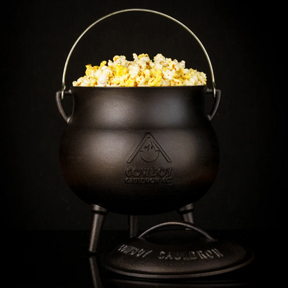 Chuckwagon Cook Pot - Versatile Enamel Coated Open-Fire Cookware, Rust-Resistant, Easy to Clean, Perfect for Frying, Simmering, and Campfire Popcorn