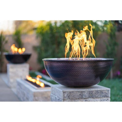 Sedona 27" Round Hammered Copper Fire Bowl OPT-27RCPRFO