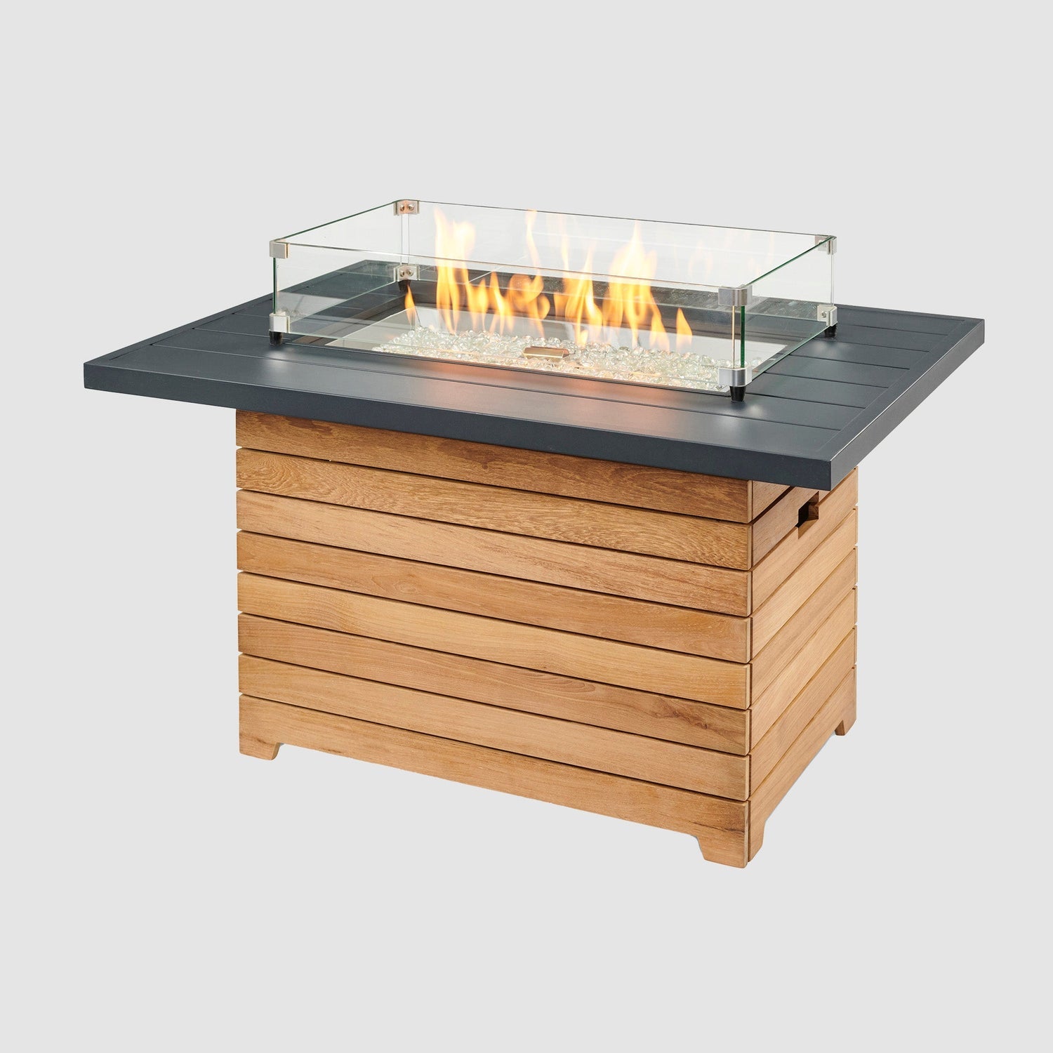 Darien Rectangular Gas Fire Pit Table, Gas Fire Pit Table, Aluminum top, Fire Pit Table