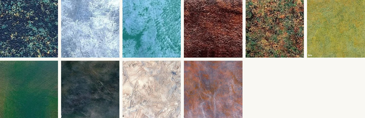 Grid of various textured color swatches