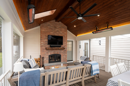 Outdoor ceiling hanged 6000W Black bromic tungsten smart-heat electric outdoor heater 