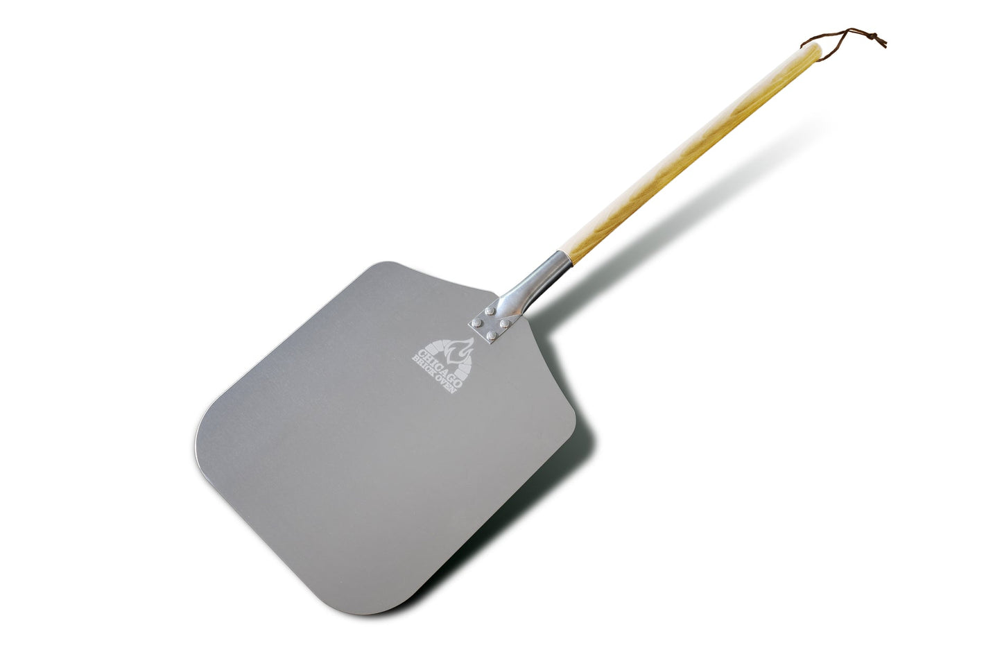 CHICAGO BRICK OVEN PIZZA PEEL 12" X 14" / PIZZA PADDLE - 35.5" LONG ALUMINUM METAL PIZZA PEEL WITH DETACHABLE 21" WOODEN HANDLE [PIZZA STEEL SPATULA / PIZZA SHOVEL]