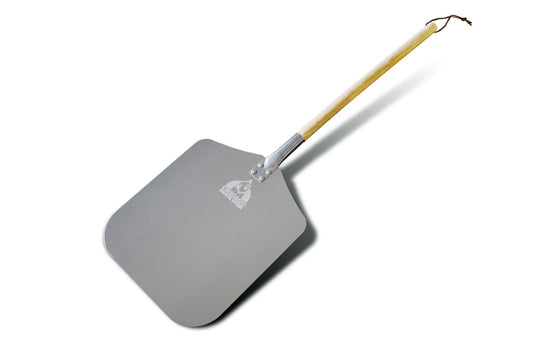 CHICAGO BRICK OVEN PIZZA PEEL 12" X 14" / PIZZA PADDLE - 35.5" LONG ALUMINUM METAL PIZZA PEEL WITH DETACHABLE 21" WOODEN HANDLE [PIZZA STEEL SPATULA / PIZZA SHOVEL]