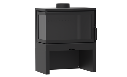 Dorako STO M 14 R/L Two Sided Glass Freestanding Wood Stove With Wood Holder Included