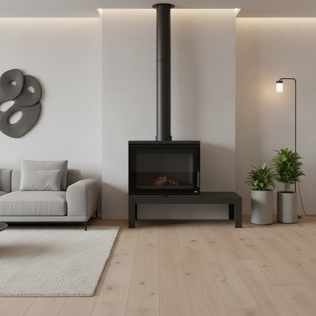 modern cubic freestanding wood stove What is a wood stove air-wash system?
An air-wash system draws preheated air down across the inner side of the ceramic glass door. This air curtain prevents soot, ash, and creosote buildup, keeping the glass clean for clear fire viewing.