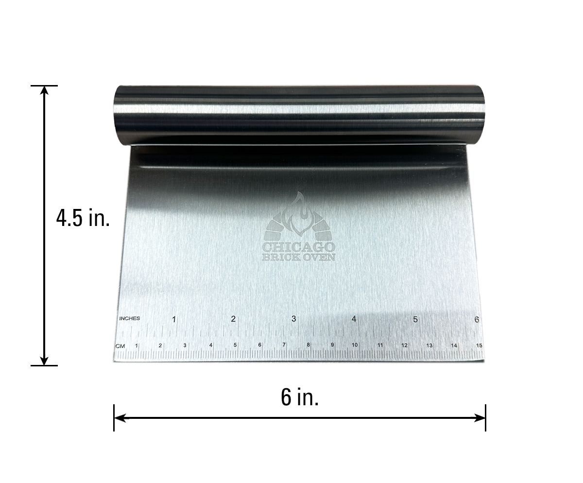 CHICAGO BRICK OVEN 6" X 4 1/2" STAINLESS STEEL DOUGH CUTTER / SCRAPER
