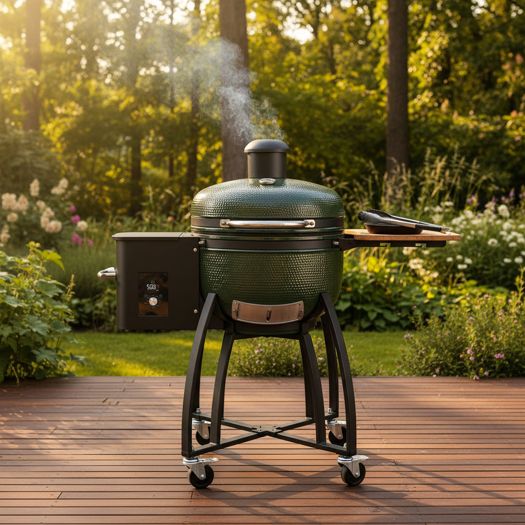 24" HR Kamado Joe Hunter green Auto-feed pellet smokers grill. Outdoor/Backyard pellet smoker, Freestanding Eco-friendly outdoor cooking station.
Modern design Freestanding bbq smoker grill. This product is similar to Big Green Egg Large Charcoal Grill, Big Green Egg XL in Nest Package. Smoker Pellet grill green egg style back patio camping grill
best pellet grill under $1000 
pellet grill clearance sale
best portable pellet grill for camping
and patio 
heavy duty stainless steel pellet grill
best pellet sm