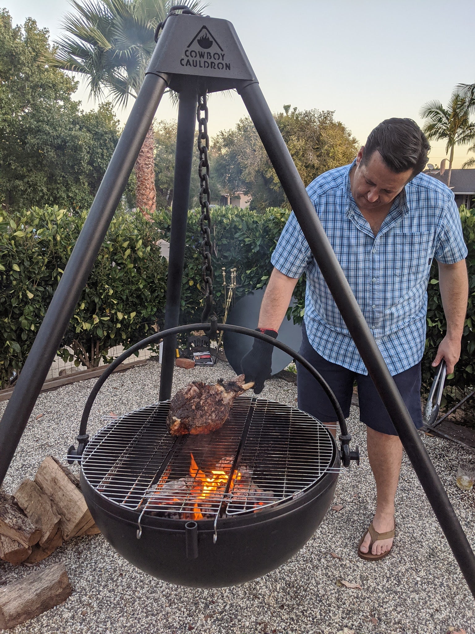 This outdoor fire pit the Cow cauldron can be moved anywhere, doesn't burn your grass, and is a beautiful piece of art. High Quality craftsmanship made in Utah, you know it is built to last