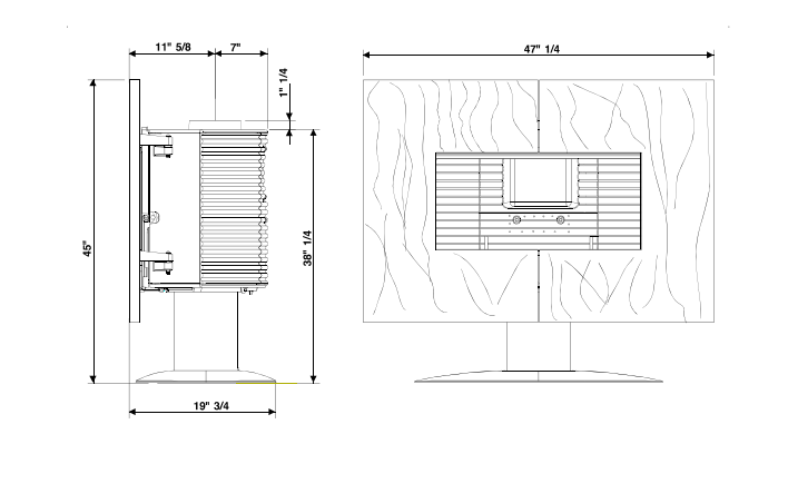 Invicta® Gaya Ardoise Cast Iron Modern Wood Burning Fireplace