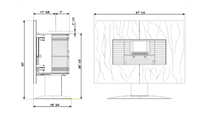 Invicta® Gaya Ardoise Cast Iron Modern Wood Burning Fireplace