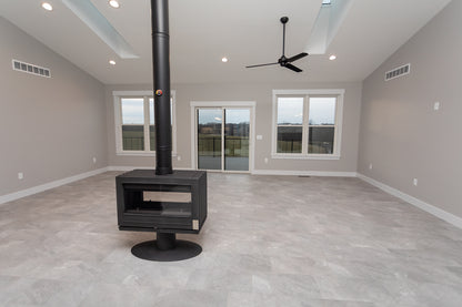 Invicta® Nelson Two Sided Glass 36" Cast Iron Wood Burning Stove Fireplace- Double sided see through Wood Stove