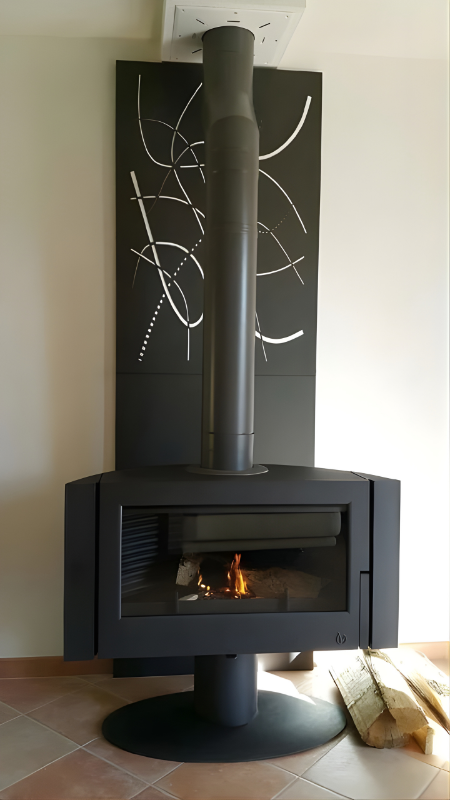 Actual photo of a handmade hearth in a customers home this Antaya is perfect for any home if you want that modern look with great heat