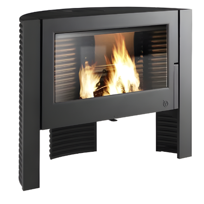 Invicta Itaya Wood Burning Stove Italian Imported Modern Vented Cabin feeling wood stove WIDEST GLASS VIEWING AREA AVAILABLE IN THE UNITED STATES - Invicta Itaya Wood Stove Wood burning fireplace Cast iron High BTU EPA Certified Wood Burning Stove