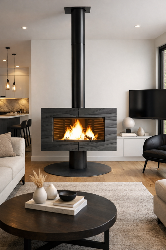Invicta Theia Modern Artistic 41" Cast Iron Wood Burning Stove