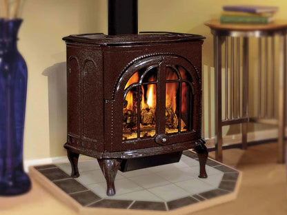 IRON STRIKE SEREFINA CAST IRON VENT FREE GAS STOVE - MANY COLOR CHOICES WHITE, BLUE, BROWN, BLACK