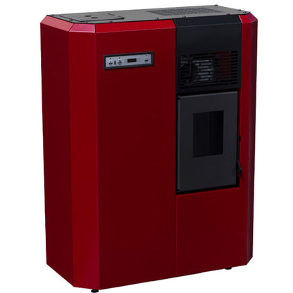 Red Compact high efficiency KFD floor and hanging wood heating pellet stove. Smart Control free standing rear and lateral flue outlet home heating pellet stove. Modern home fireplace. This product is similar to Comfortbilt Pellet Stoves HP50 Brown Modern Design Efficient, Cleveland Iron Works Pellet Stove PS20W-CIW, Harman Allure50 Pellet Stove, Drolet Eco-65R Pellet Stove, ComfortBilt Alpine Pellet Stove HP41, ATLAS Pellet Stove Boiler.
