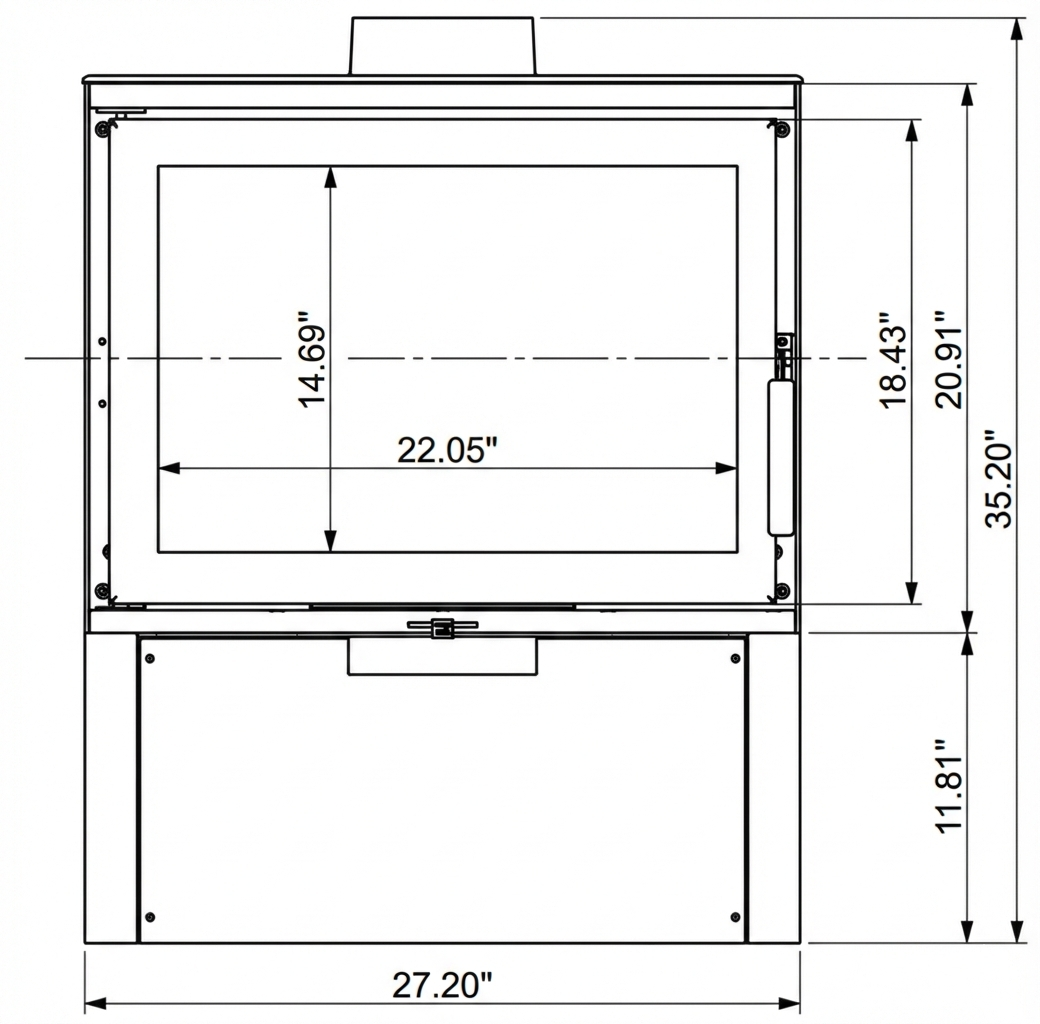 KFD Cube by DORAKO STO M14 Wood Burning Fireplace