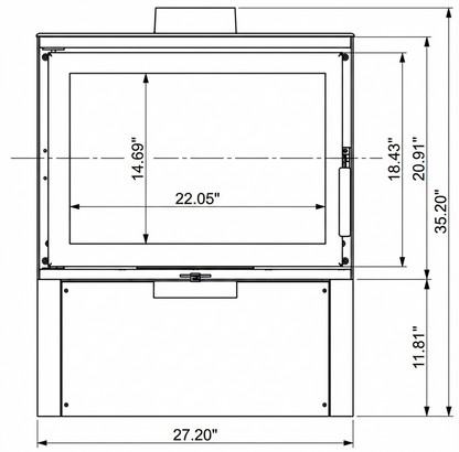 KFD Cube by DORAKO STO M14 Wood Burning Fireplace