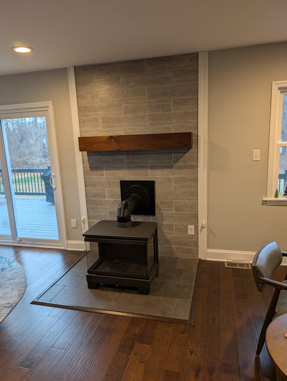 Dorako Ariana- Three Sided Glass Freestanding Wood Stove with Bench / Wood Holder included