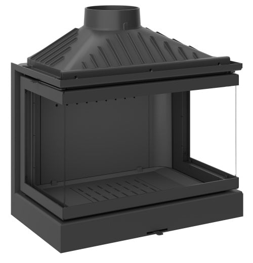 Three-Sided Glass Wood Stove | Dorako ECO MAX 7 3F | Handmade Wall
