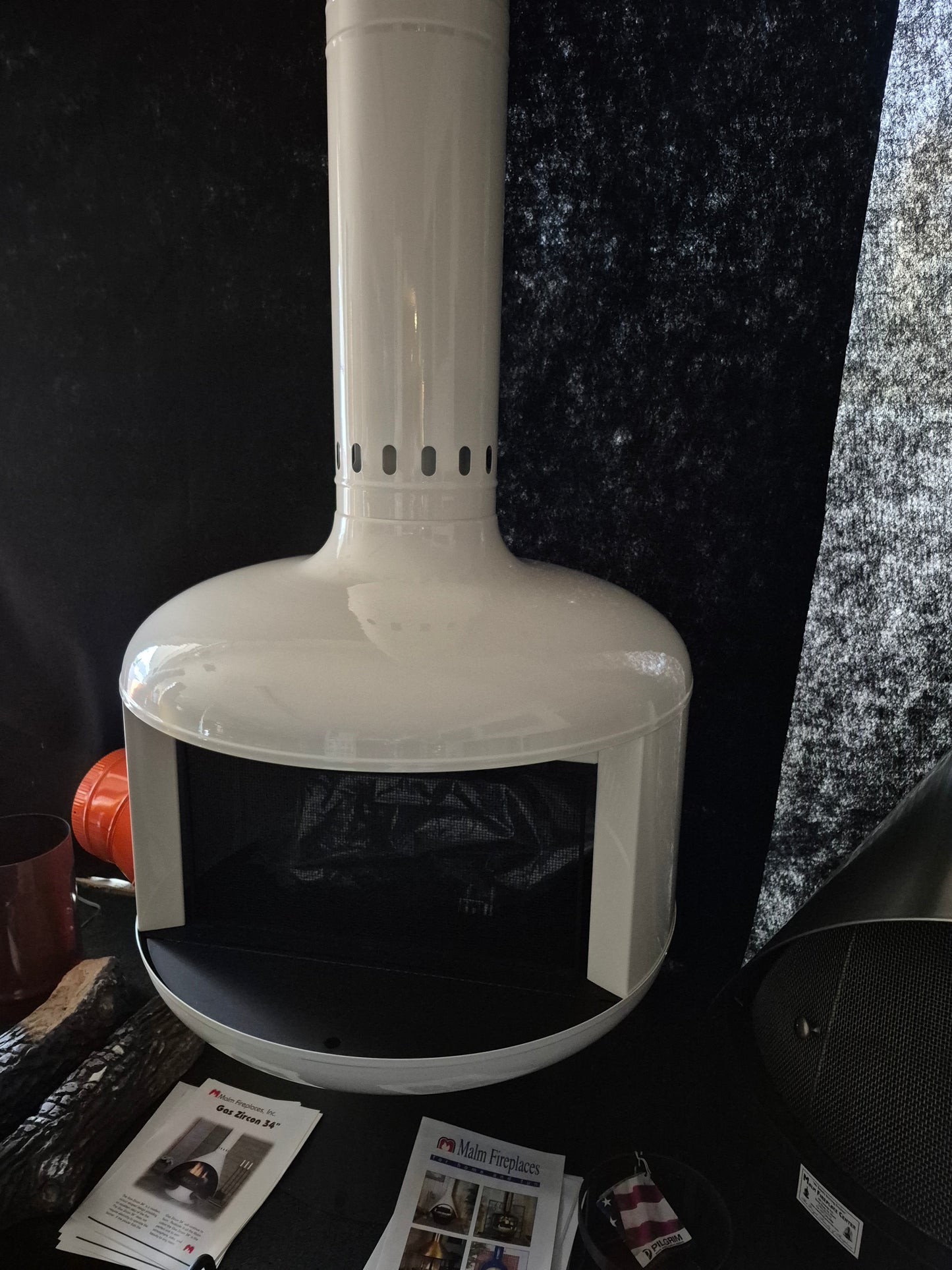 Zircon Wood burning Zircon 34" IN STOCK Mid century Modern Fireplace MCM fireplace available now while supplies last