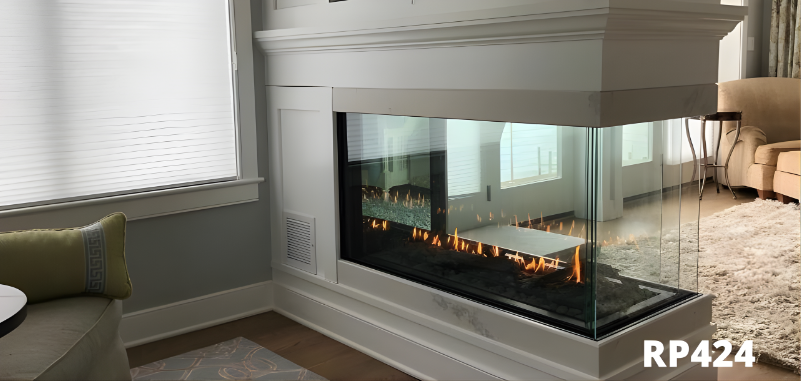 Clean Glass View Buil-In 3 Sided Montigo exemplar RP424 See through Indoor Gas Fireplace Insert in a Traditional design wall visible gas flame from the fireplace. Direct Vent Indoor Natural gas and propane Fireplace perfect to connect your spaces, room to room or outdoor to indoor. Clean burning media, High efficient and modern design Linear fireplace. similar to Napoleon barbara Montego Key series wood fireplace
Invicta Malm Zircon / Cone / Classic wood fireplaces
 Jøtul F 163 or F 370 wood stoves
Regency 