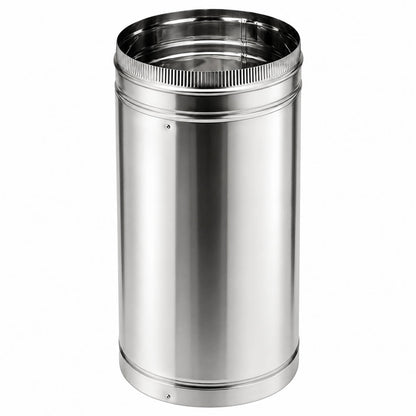 Front view of duratech II chimney pipe showing a circular opening at the top with metal wall. Exceptional factory-built all-fuel chimney pipe, lightweight design, double-wall, air-cooled chimney system for use with masonry fireplaces which burn wood, oil, coal, or gas.