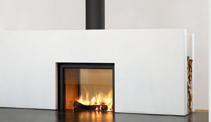 Stuv 21 - 85DF Double Sided Built-In Wood Burning Fireplace with Glass Door, Steel Frame