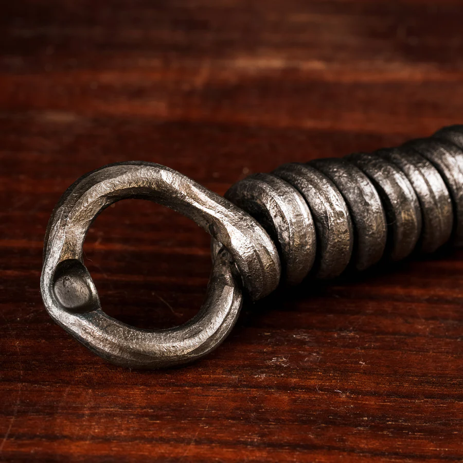 Cowboy Cauldron Hand-Wrought Pigtail, Juice-Retaining BBQ Meat Flipper and Fire Poker for Outdoor Cooking