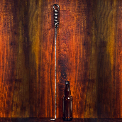 Cowboy Cauldron Hand-Wrought Pigtail, Juice-Retaining BBQ Meat Flipper and Fire Poker for Outdoor Cooking