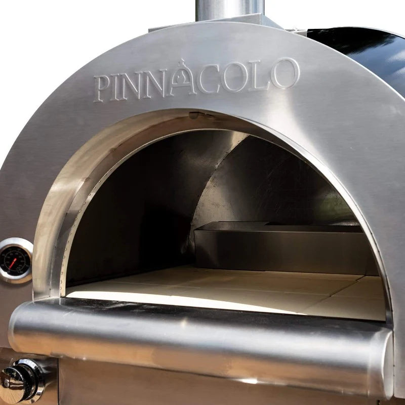 Pinnacolo Ibrido Hybrid Gas/Wood Pizza Oven with Cart, 35,000 btu LP Burner, Includes Premium Accessory Package