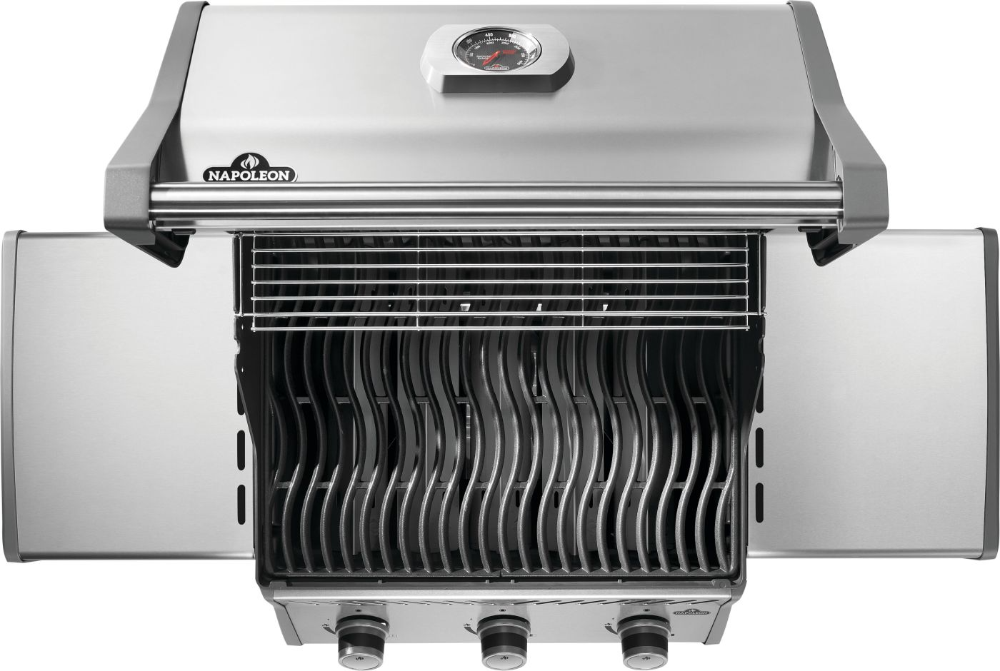 Iconic cooking wave grid of napoleon rogue series 425 gas grill