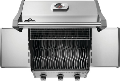 Iconic cooking wave grid of napoleon rogue series 425 gas grill