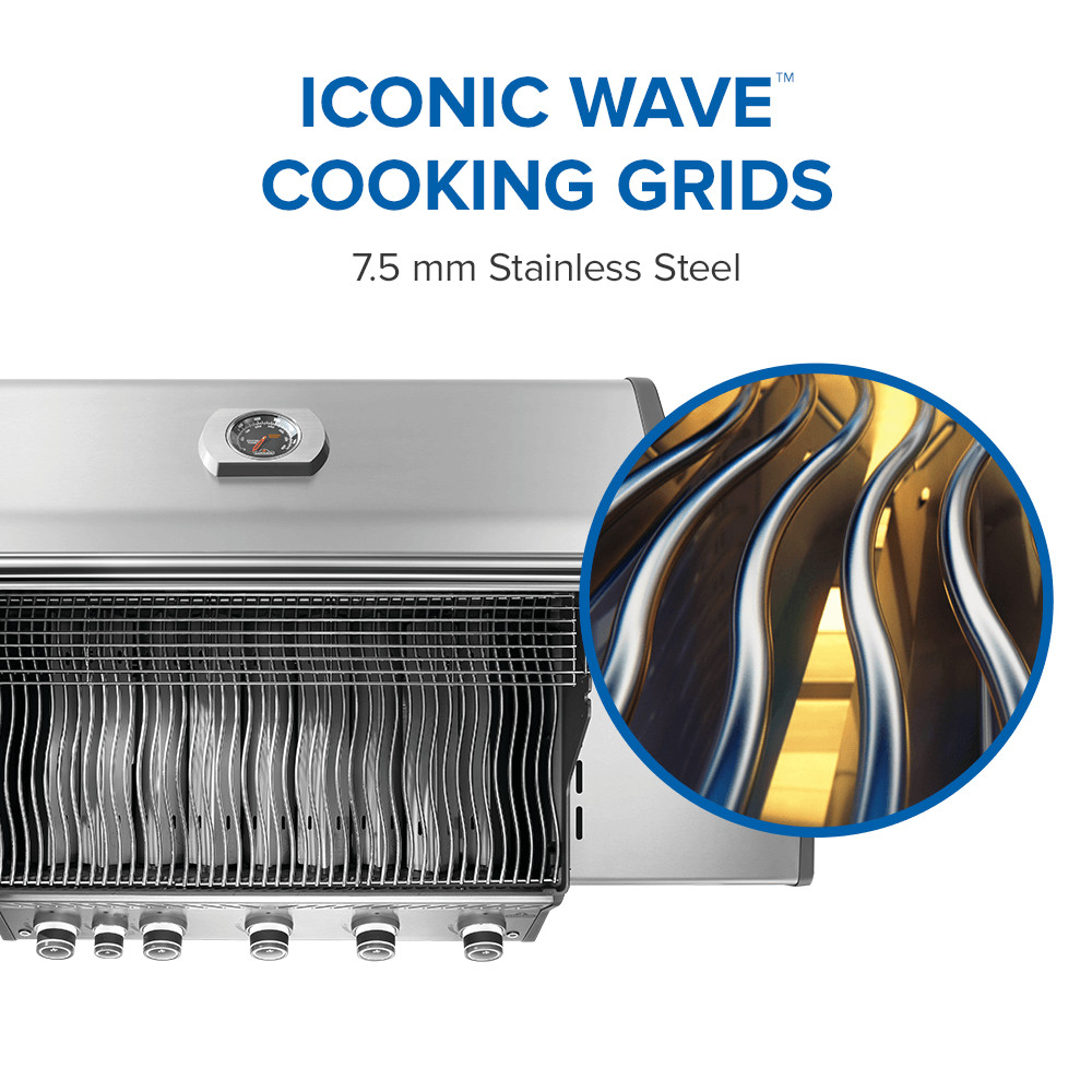 napoleon rogue series pro 625 sib iconic wave cooking grid