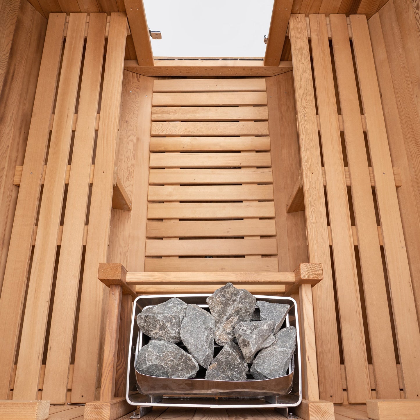 Barrel Outdoor Sauna - 6 Person w/ Harvia Spirit Wi-Fi 8kW Heater by Redwood Outdoors