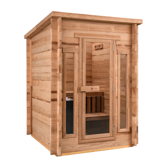 Cabin Outdoor Sauna - 4 Person w/ Harvia KIP 8kW Heater by Redwood Outdoors