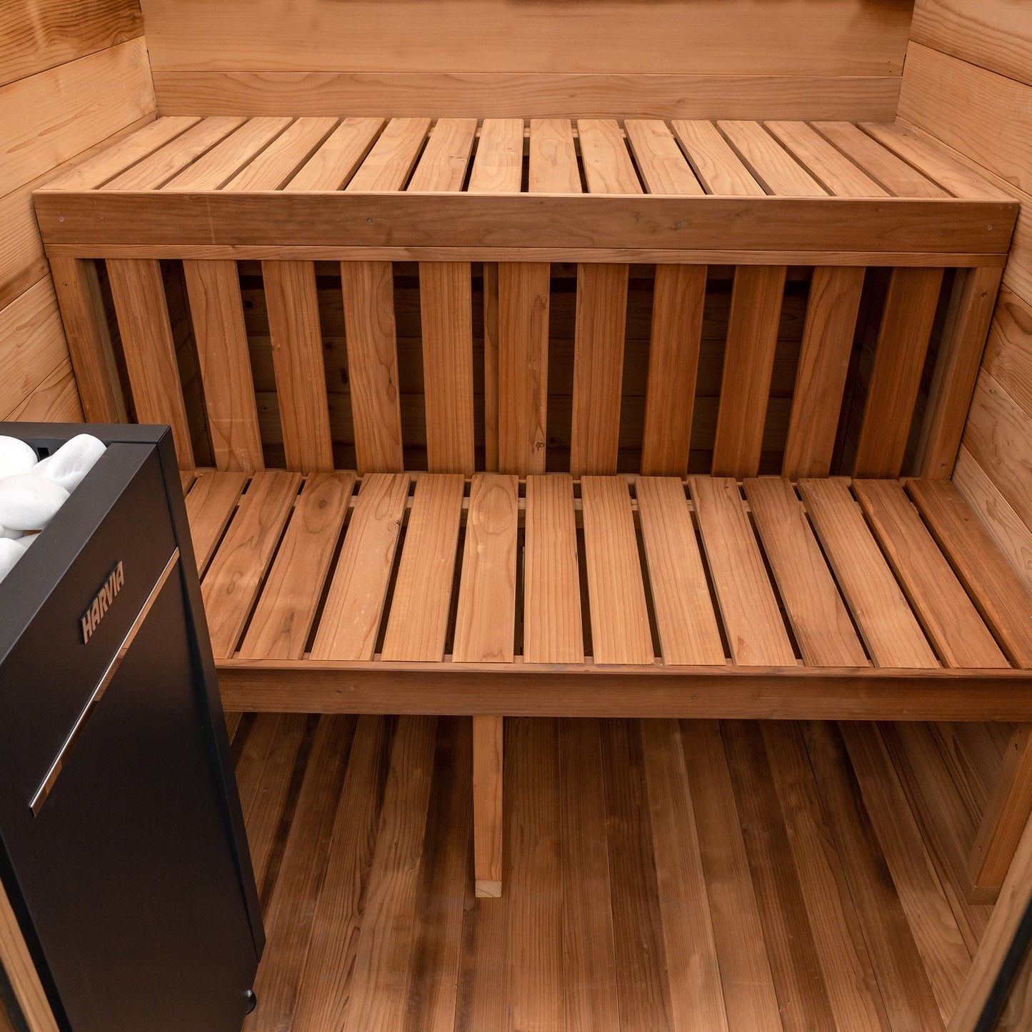 Cabin Outdoor Sauna - 4 Person w/ Harvia Spirit Wi-Fi 8kW Heater by Redwood Outdoors