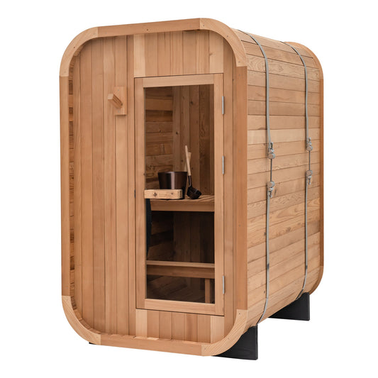Duo Outdoor Sauna - 2 Person w/ Harvia Spirit Wi-Fi 8kW Heater by Redwood Outdoors