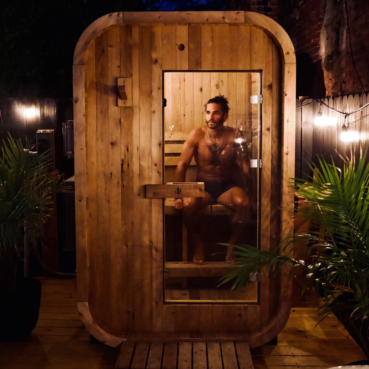 Duo Outdoor Sauna - 2 Person w/ Harvia KIP 8kW Heater by Redwood Outdoors