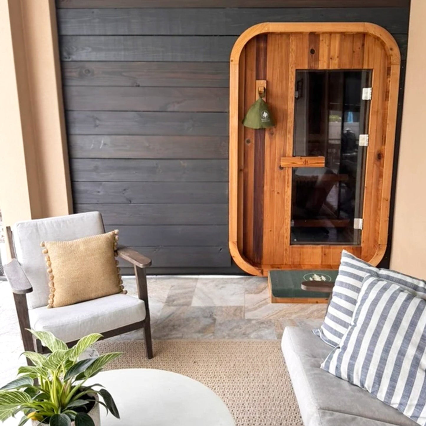 Duo Outdoor Sauna - 2 Person w/ Harvia KIP 8kW Heater by Redwood Outdoors